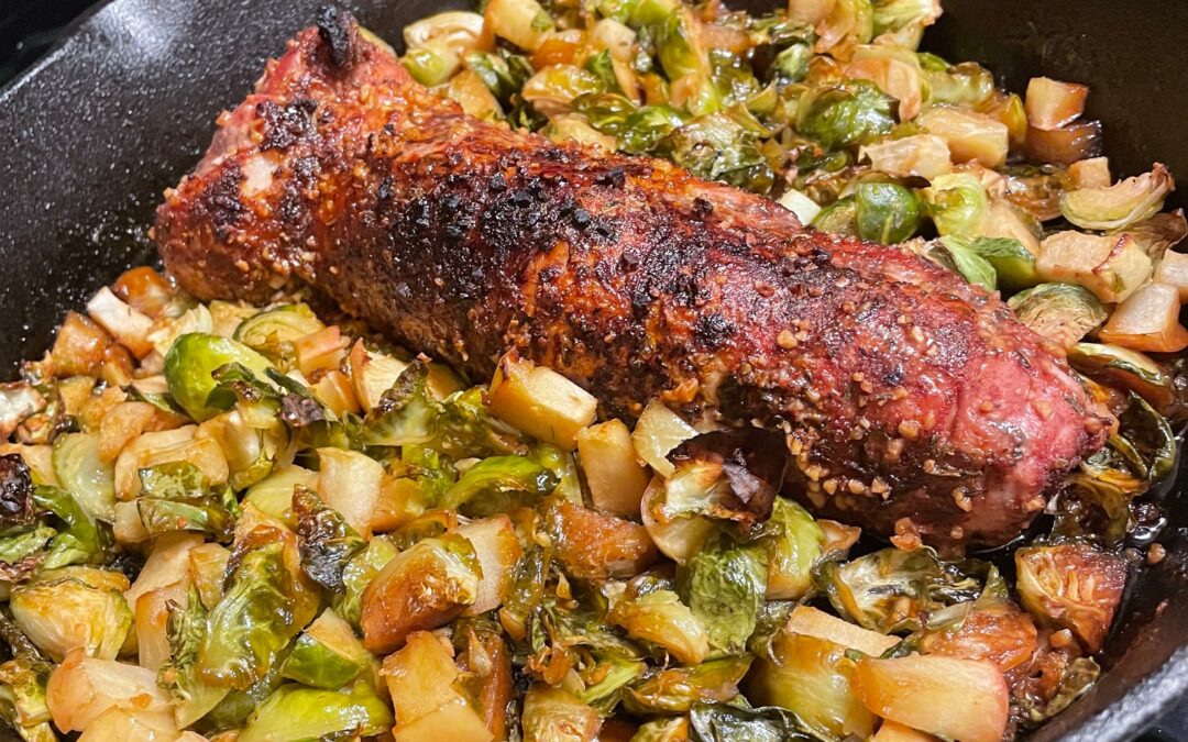 Honey Garlic Pork Loin w/ Brussel Sprout & Apple